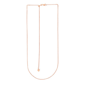 14k Rose Gold Adjustable Wheat Chain 1.0mm