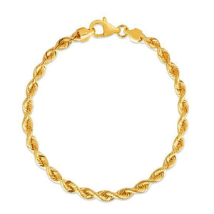 Silk Rope Chain Bracelet in 14k Yellow Gold (4.3 mm)