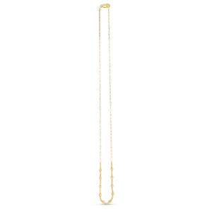 14k Yellow Gold Bead Paperclip Necklace