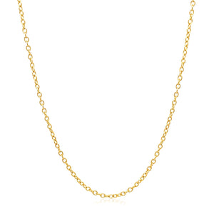 18k Yellow Gold Round Cable Link Chain 1.5mm