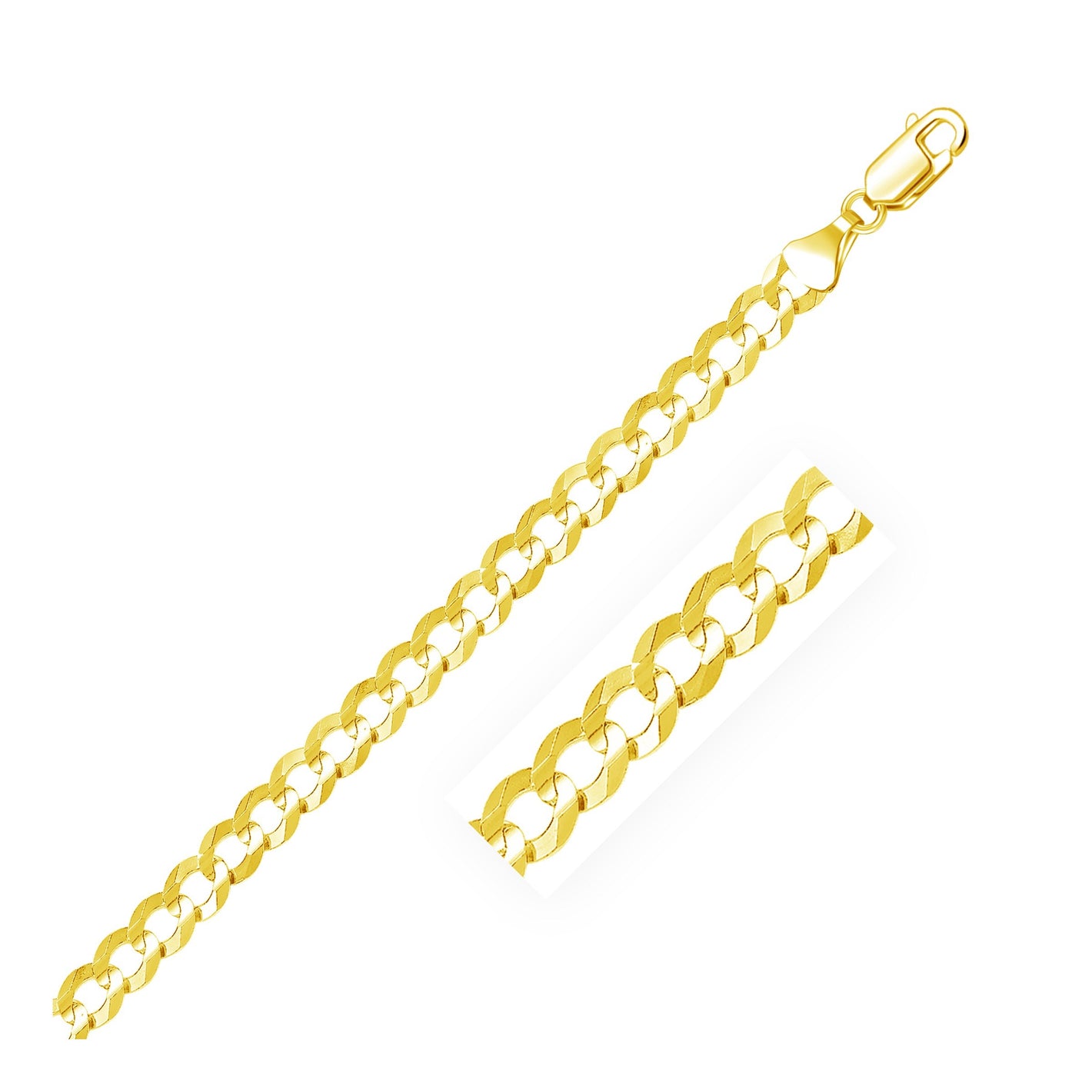 7.0mm 10k Yellow Gold Curb Bracelet