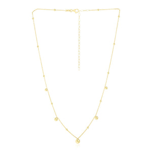 14k Yellow Gold High Polish Beaded Stations Necklace