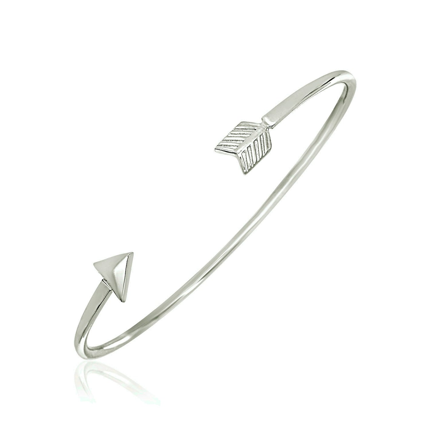 Sterling Silver Polished Arrow Cuff Bangle