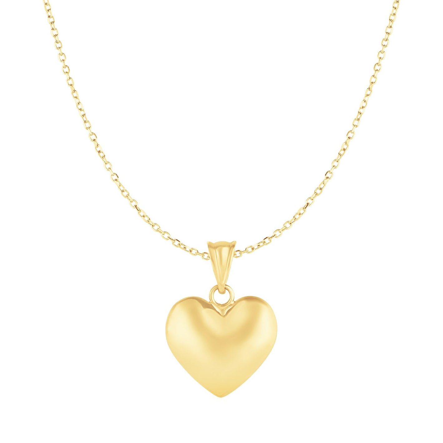 Puffed Heart Pendant in 10k Yellow Gold