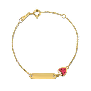 14k Yellow Gold Strawberry Childrens Bracelet