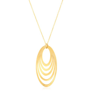 14k Yellow Gold High Polish Multi Oval Necklace