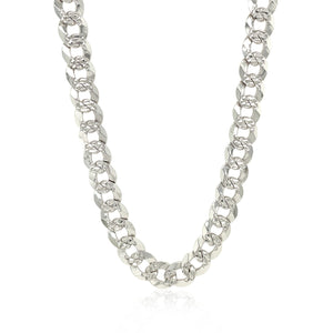 Sterling Silver Rhodium Plated Curb Chain 8.4mm