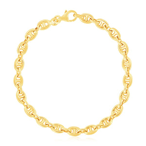 14k Yellow Gold High Polish Mariner Link Bracelet (5.4mm)