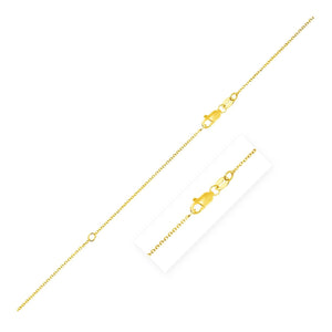 14k Yellow Gold Adjustable Cable Chain 1.1mm