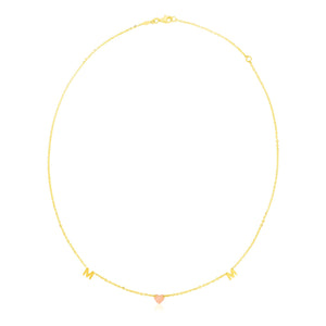 14k Yellow and Rose Gold Mom Necklace