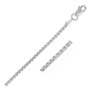 14k White Gold Solid Round Box Chain 1.6 mm