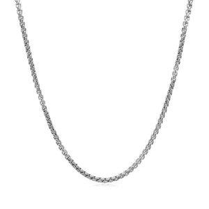 14k White Gold Solid Round Box Chain 1.6 mm