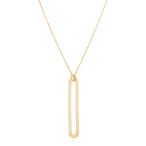 14k Yellow Gold High Polish Single Paperclip Link Necklace