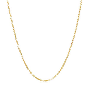 14k Yellow Gold Round Cable Link Chain 1.3mm