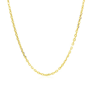 18k Yellow Gold Diamond Cut Cable Link Chain 1.5mm