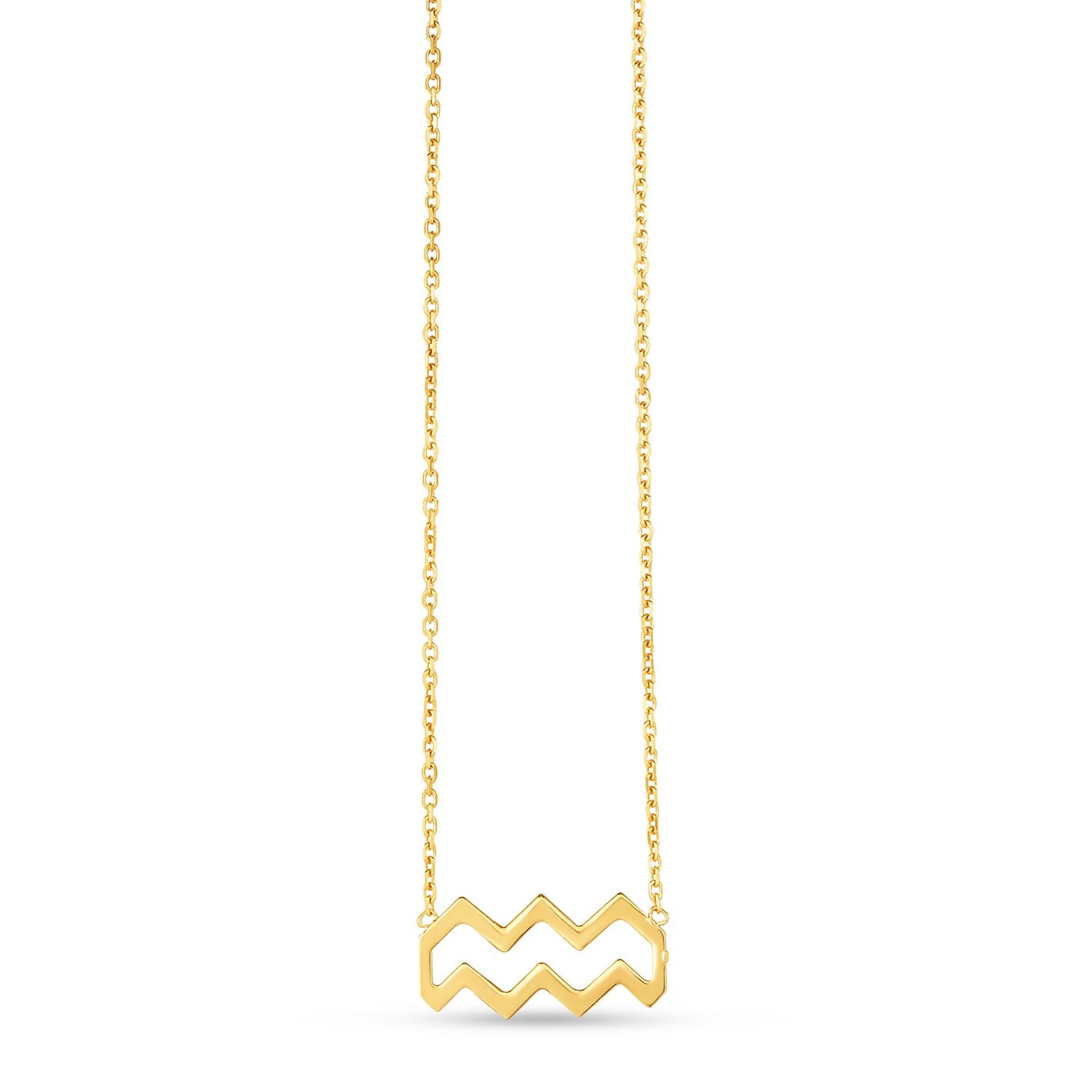 14K Yellow Gold Aquarius Necklace