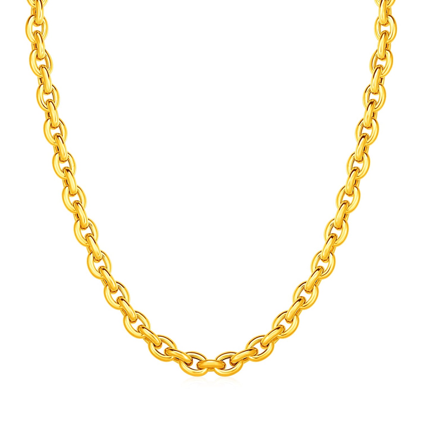 14k Yellow Gold Polished Oval Link Necklace