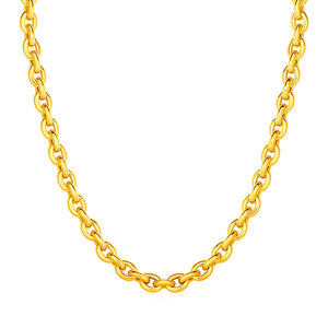 14k Yellow Gold Polished Oval Link Necklace