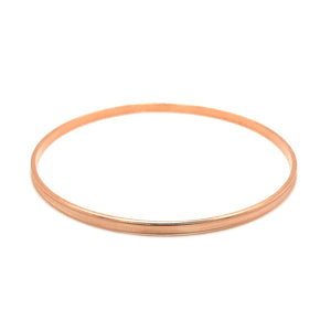 14k Rose Gold Concave Motif Thin  Stackable Bangle