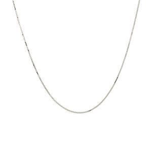 10k White Gold Classic Box Chain 0.45mm