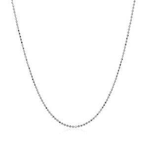 14k White Gold Diamond Cut Bead Chain 1.0mm