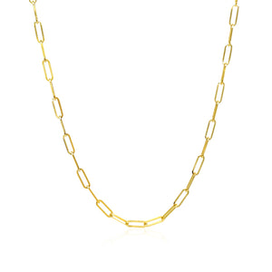 14K Yellow Gold Delicate Paperclip Chain (2.1mm)