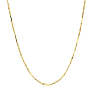 Diamond Cut Bar Links Pendant Chain in 14k Yellow Gold (1.3mm)