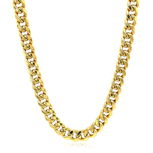 5.5mm 14k Yellow Gold Miami Cuban Semi Solid Chain