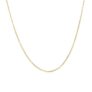 14k Yellow Gold Diamond Cut Cable Link Chain 0.8mm