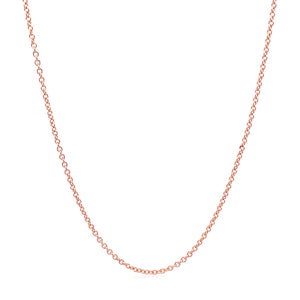 14k Rose Gold Round Cable Link Chain 1.3mm