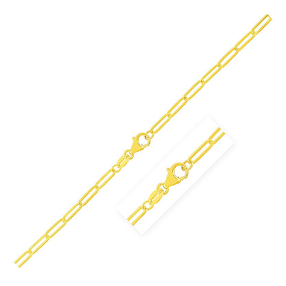 10K Yellow Gold Paperclip Bracelet (2.5mm)