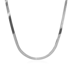 3.0mm 14k White Gold Super Flex Herringbone Chain