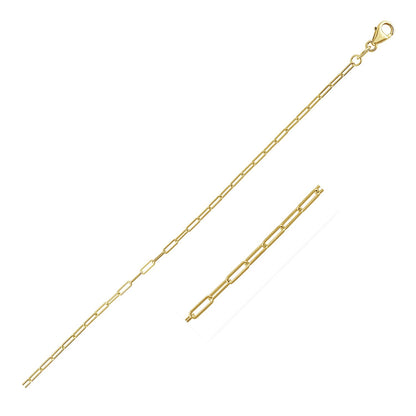 18K Yellow Gold Fine Paperclip Chain (1.5mm)