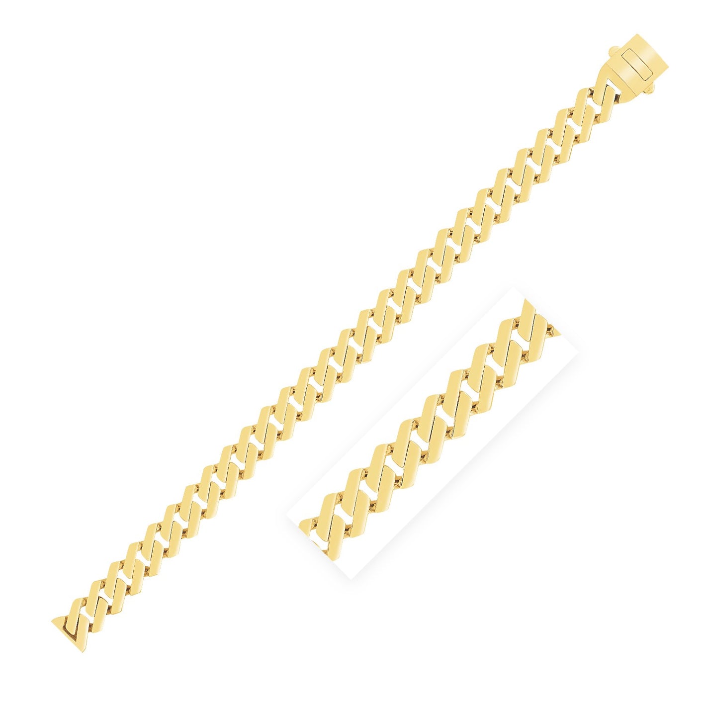 14k Yellow Gold High Polish Modern Lite Edge Chain (11.5mm)