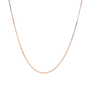 18k Rose Gold Classic Box Chain 0.6mm