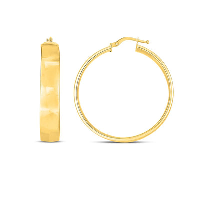 14k Yellow Gold Wedding Band Hoops (35mm)