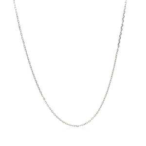 18k White Gold Diamond Cut Cable Link Chain 0.8mm