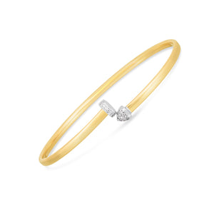 14k Two Tone Gold Diamond Hardware Bangle