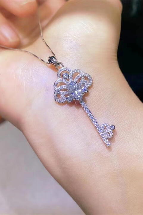 Moissanite Key Pendant Necklace