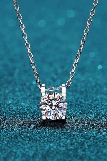 Women's 0.5 Carat Single Stone Moissanite Sterling Silver Necklace