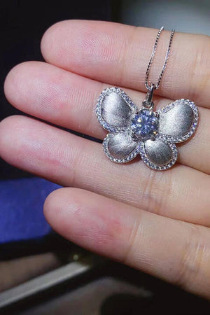 Moissanite Butterfly Pendant Necklace