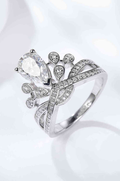 Crown-Shaped Moissanite Ring