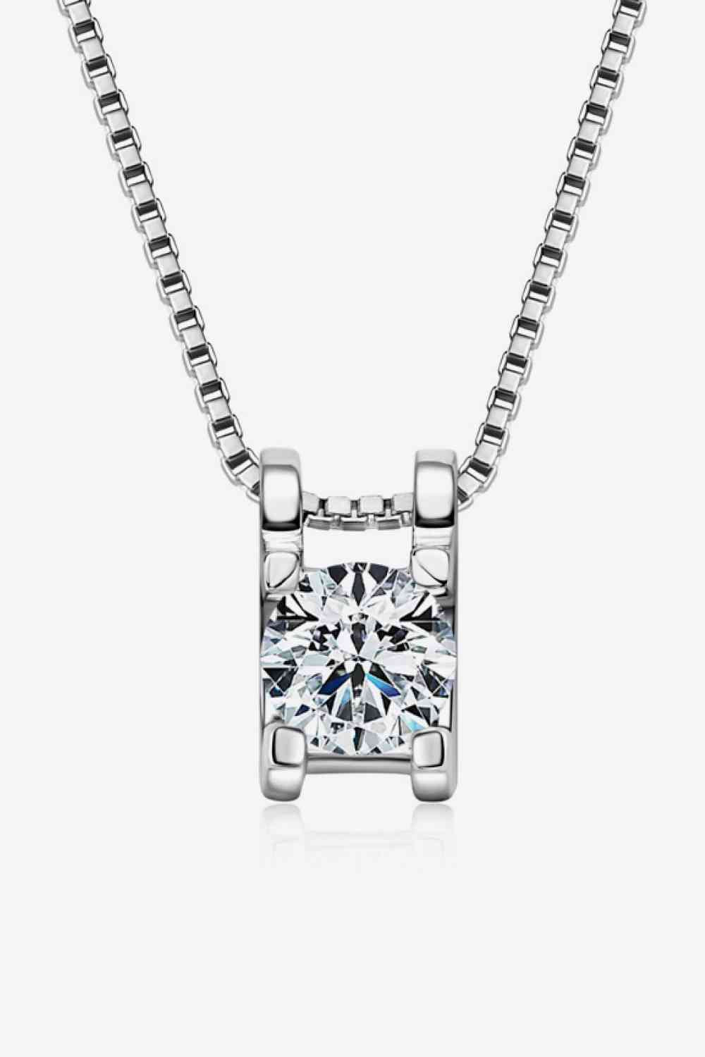 Women's 0.5 Single Stone Moissanite Sterling Silver Necklace