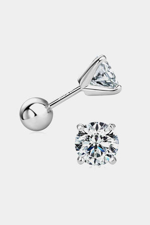 2 Carat Moissanite Sterling Silver Stud Earrings