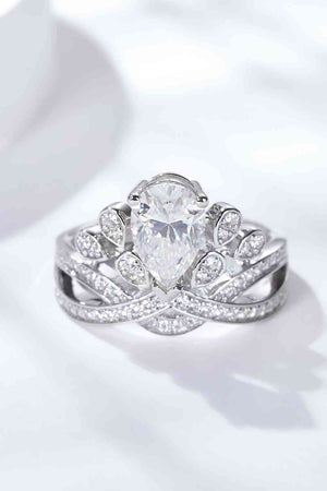 Crown-Shaped Moissanite Ring