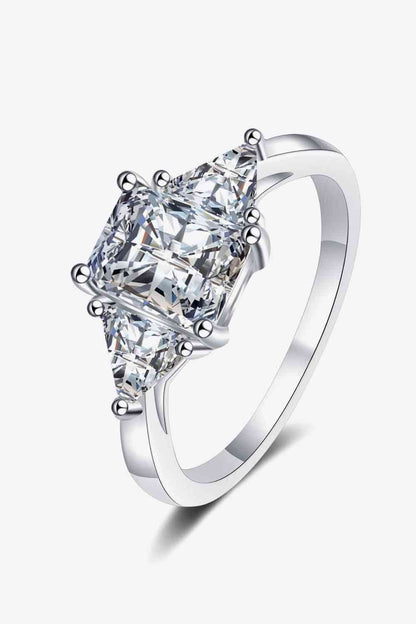 3 Carat Moissanite Sterling Silver Rhodium-Plated Ring