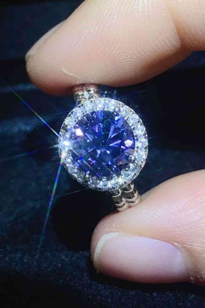 Let It Go 2 Carat Blue Moissanite Ring