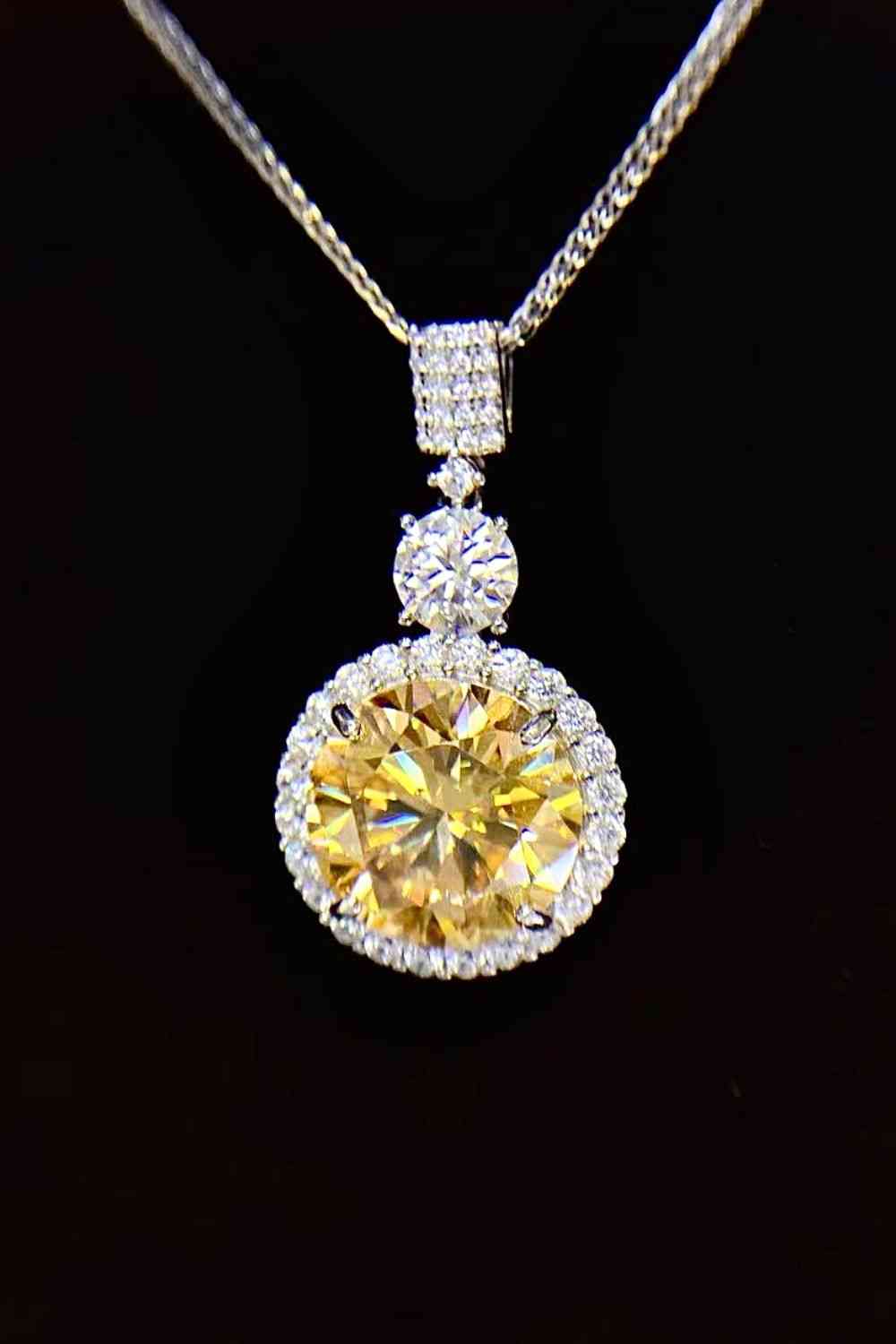 6 Carat Yellow Moissanite Pendant Necklace