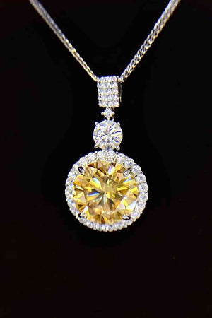 6 Carat Yellow Moissanite Pendant Necklace