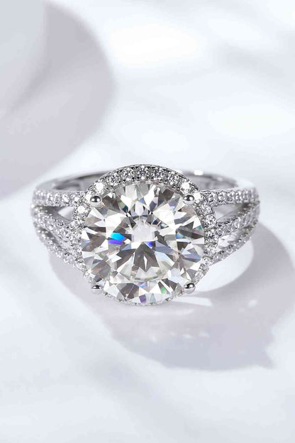 5 Carat Moissanite Engagement Split Shank Ring